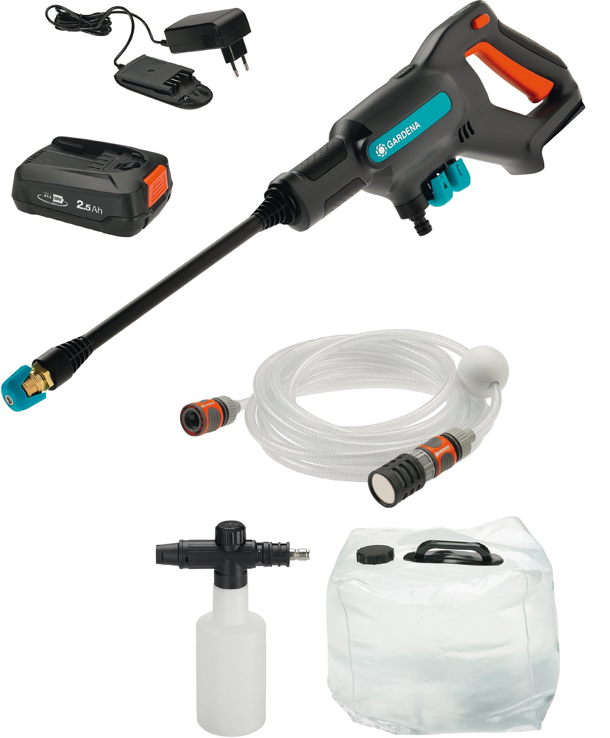 GARDENA Akku-Mitteldruckreiniger AquaClean 2418V Premium Set