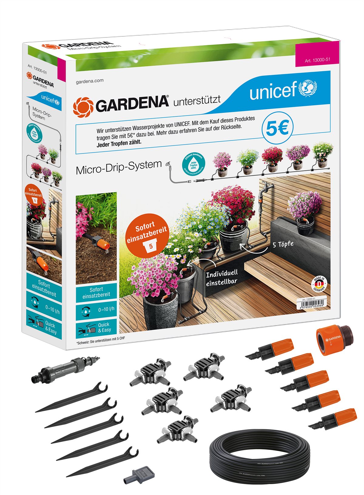 GARDENA Start Set Pflanztöpfe S zugunsten von UNICEF