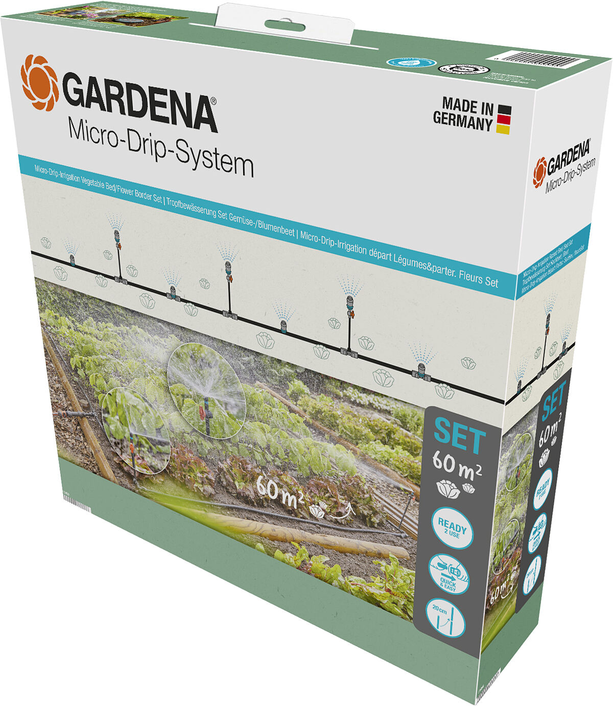 GARDENA Tropfbewässerung Set Gemüse-Blumenbeet (60 m²)