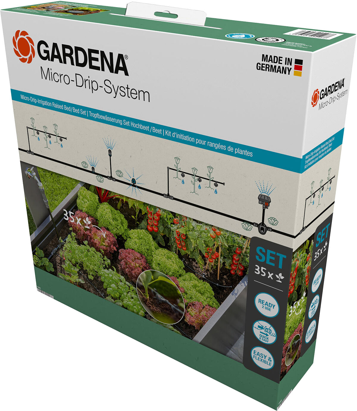 GARDENA Tropfbewässerung Set HochbeetBeet (35 Pflanzen)