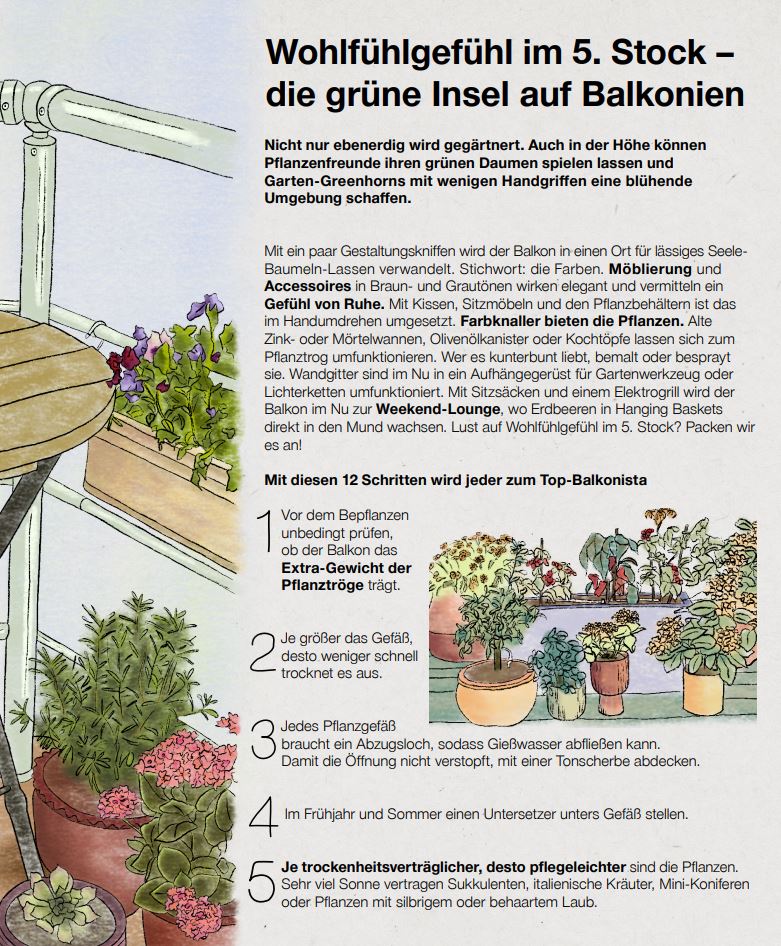 Infosheet zum Schaffen grüner Inseln auf Balkonien