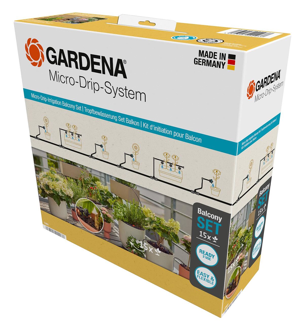 GARDENA Tropfbewässerung Set Balkon (15 Pflanzen)