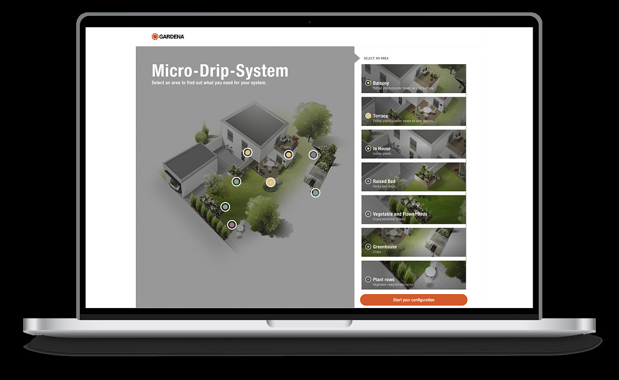 Online-Planungstool für das Micro-Drip-System von GARDENA